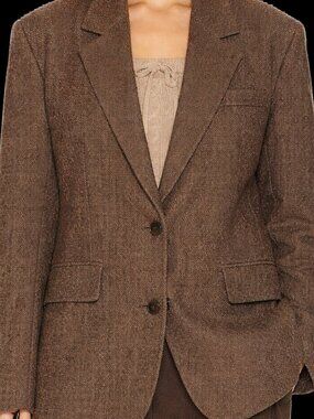 Helsa Brown Tweed Oversized Suit Blazer size Small